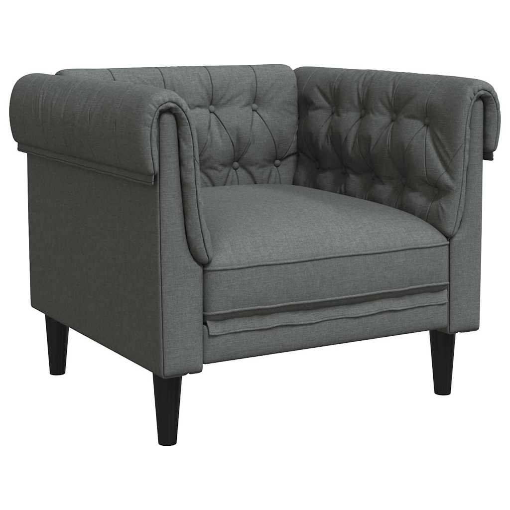 Chesterfield kanapé szék sötétszürke 78.5 x 74.5 x 74.5 cm