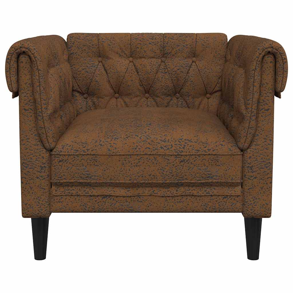 Chesterfield kanapé szék argyle barna 78.5 x 74.5 x 74.5 cm Chesterfield kanapé szék argyle barna 78.5 x 74.5 x 74.5 cm