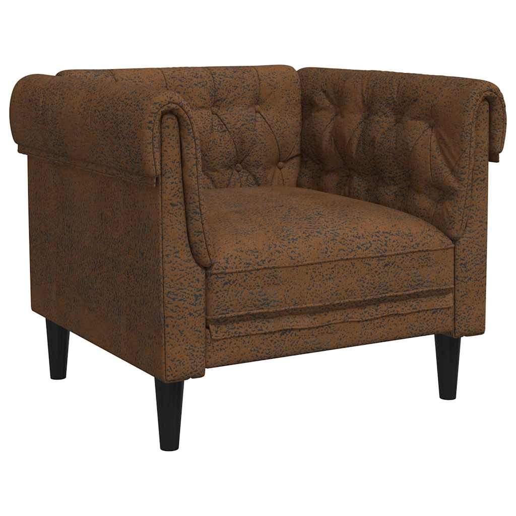 Chesterfield kanapé szék argyle barna 78.5 x 74.5 x 74.5 cm Chesterfield kanapé szék argyle barna 78.5 x 74.5 x 74.5 cm
