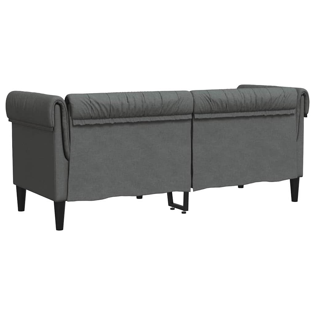 Chesterfield kanapé sötétszürke 182.5 x 74.5 x 74.5 cm szövet