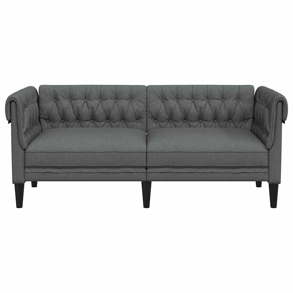 Chesterfield kanapé sötétszürke 182.5 x 74.5 x 74.5 cm szövet