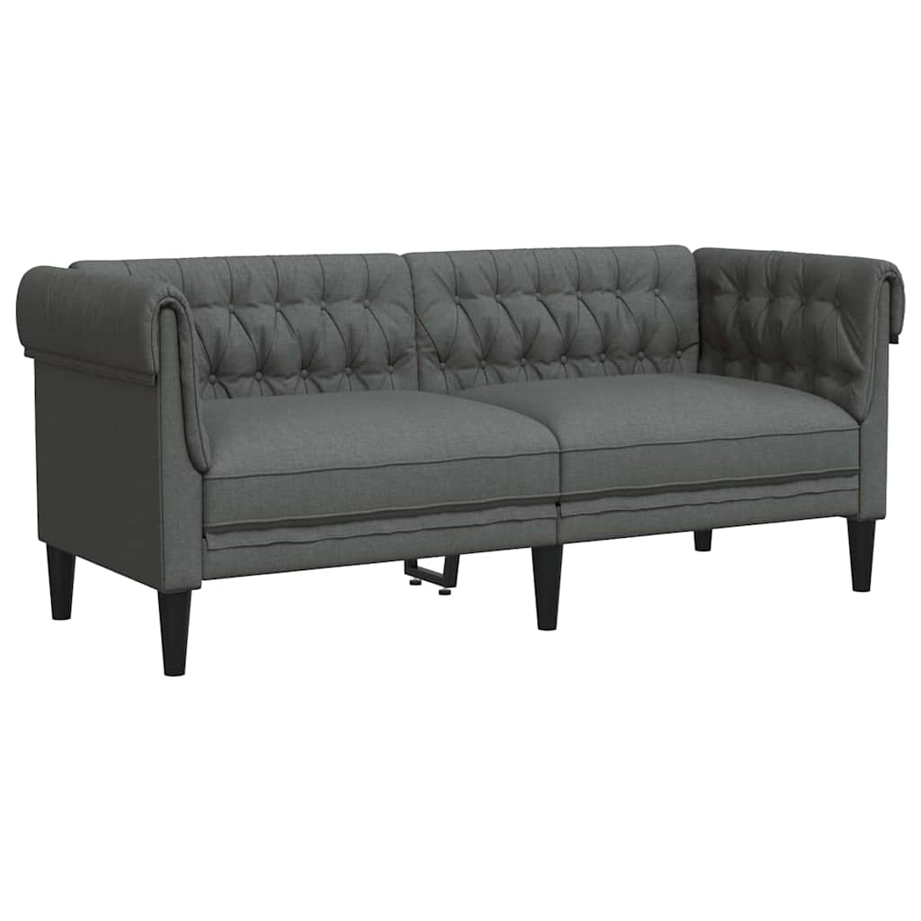 Chesterfield kanapé sötétszürke 182.5 x 74.5 x 74.5 cm szövet