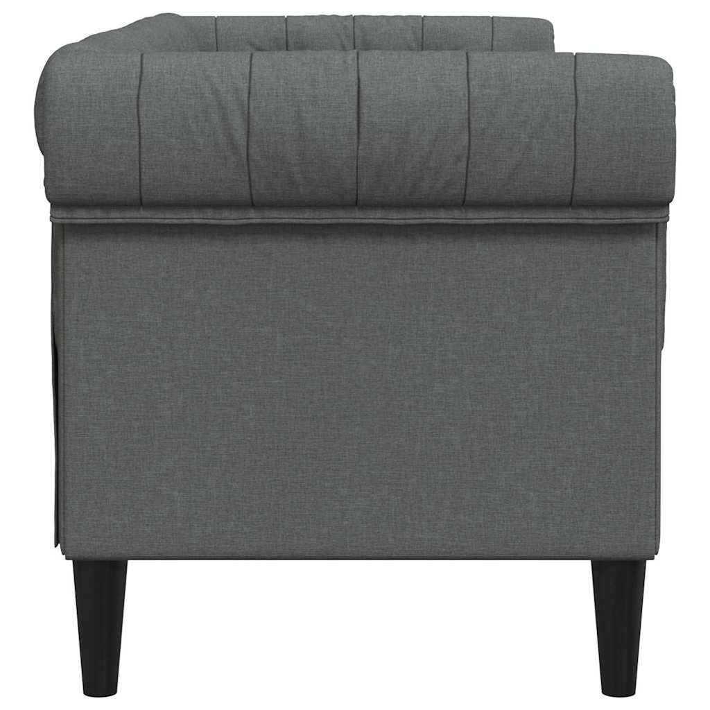 Chesterfield kanapé sötétszürke 182.5 x 74.5 x 74.5 cm szövet