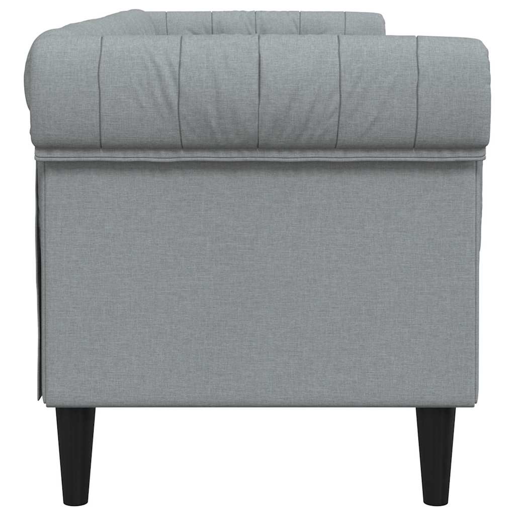Chesterfield kanapé világosszürke 201.5 x 74.5 x 74.5 cm szövet Chesterfield kanapé világosszürke 201.5 x 74.5 x 74.5 cm szövet