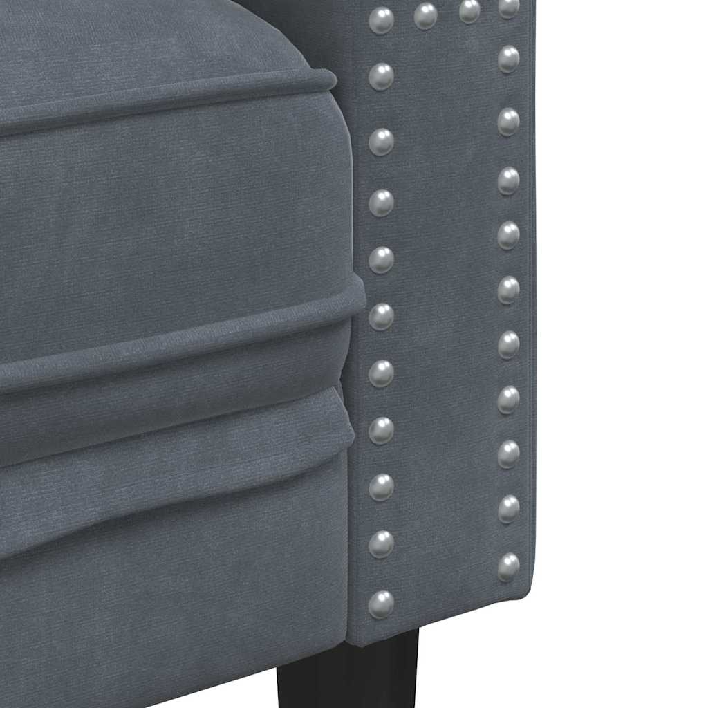 Chesterfield kanapé sötétszürke 174 x 74.5 x 70.5 cm bársony