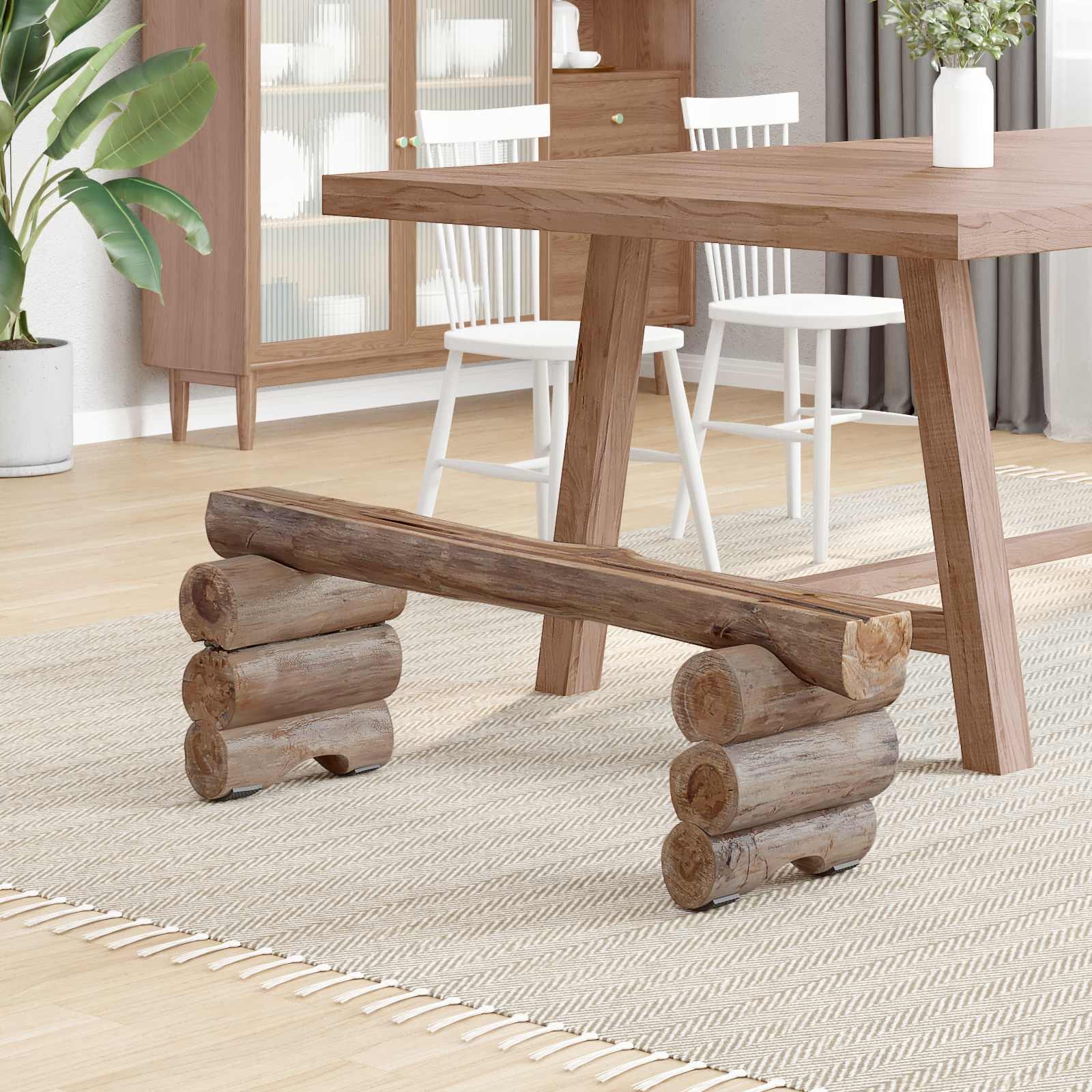 Pad természetes 110 x 30 x 34 cm tömör teakfa