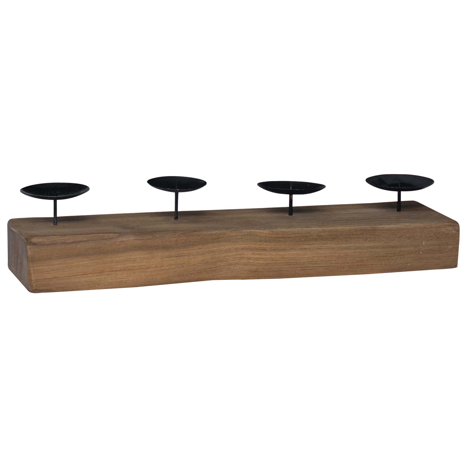 Gyertyatartó természetes 50 x 15 x 10 cm tömör tíkfa