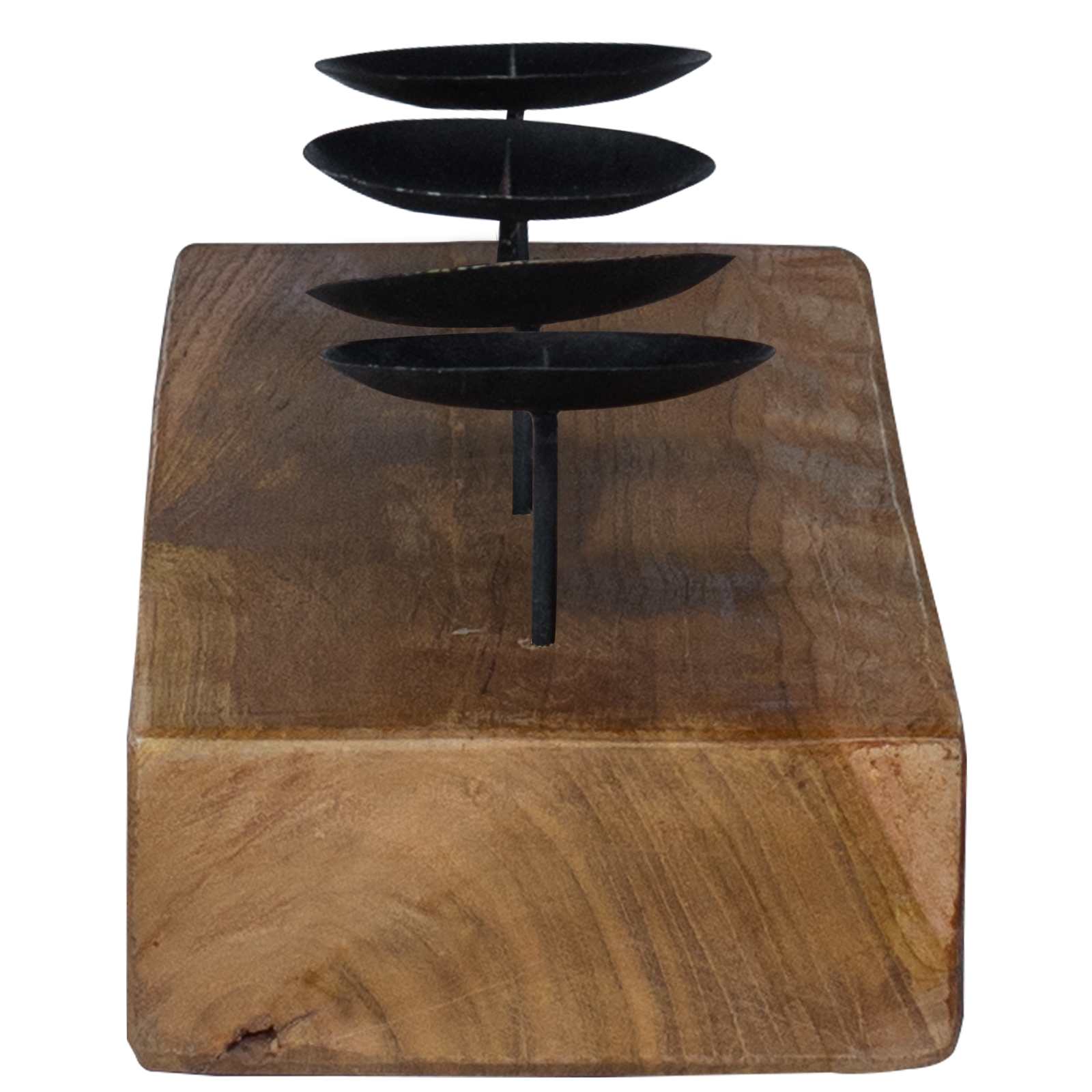 Gyertyatartó természetes 50 x 15 x 10 cm tömör tíkfa