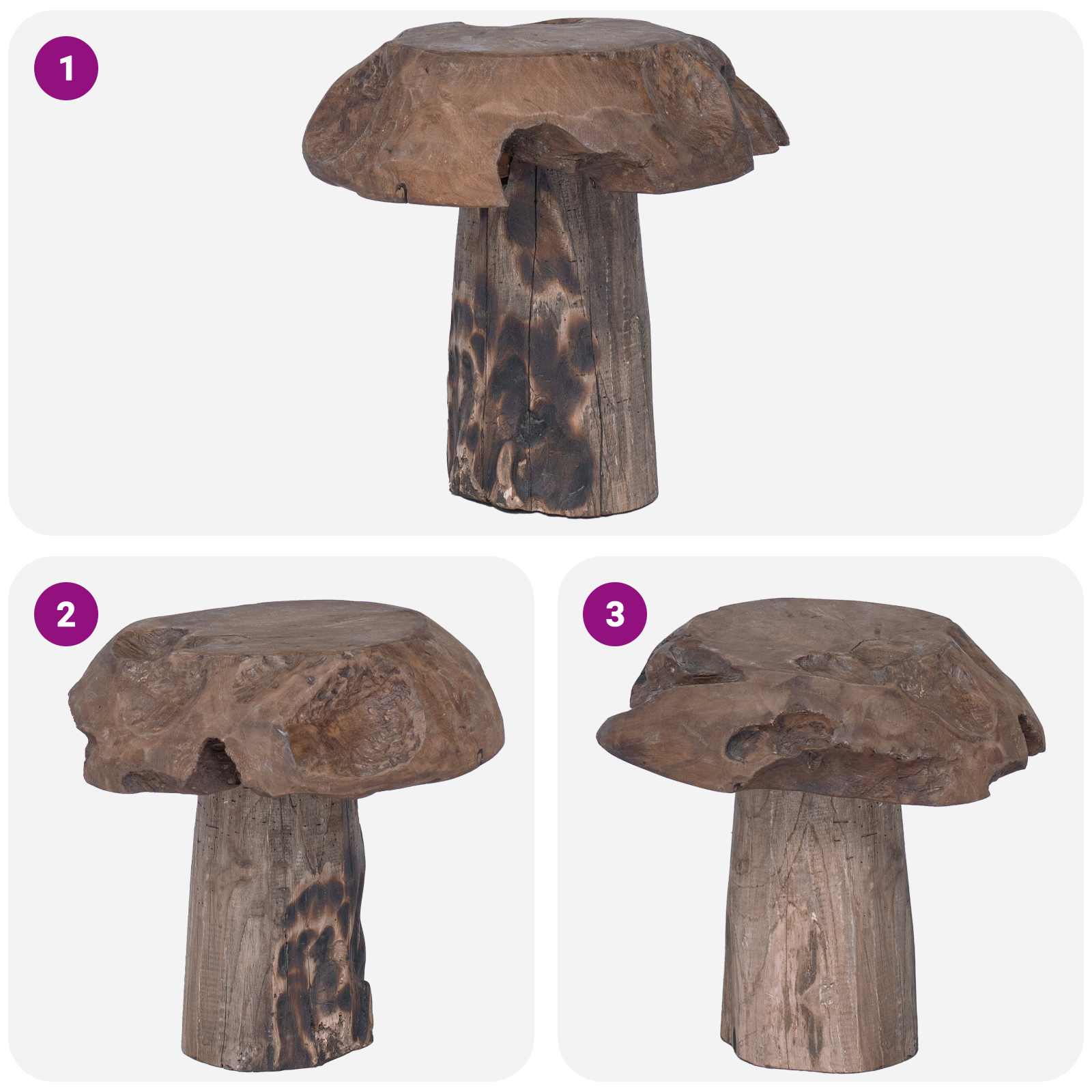 Zsámoly természetes 35 x 35 x 35 cm tömör teakfa