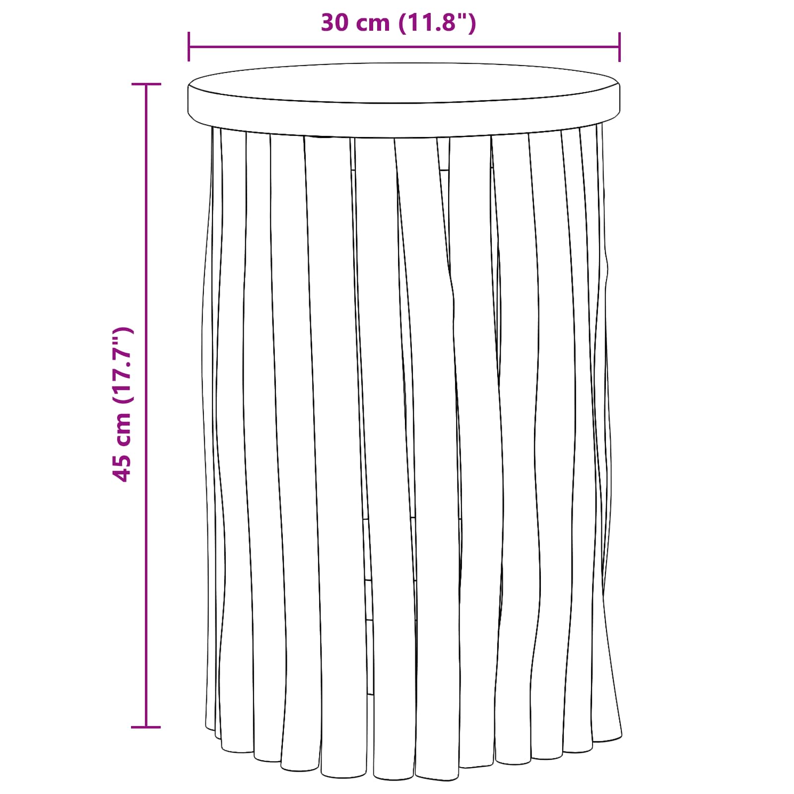 Zsámoly természetes 30 x 30 x 45 cm tömör teakfa