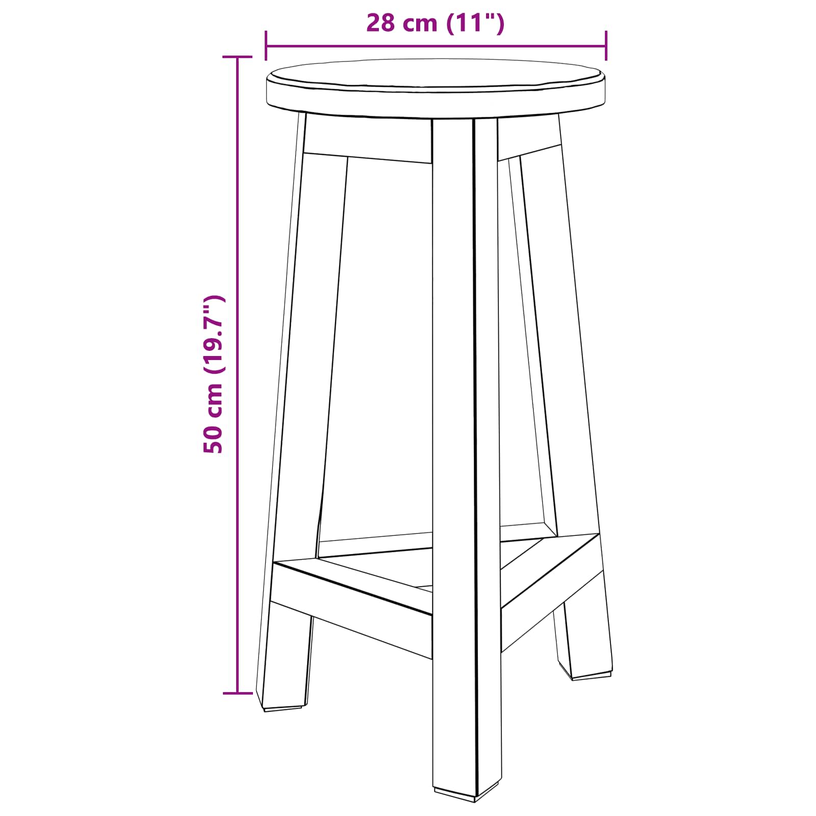 Zsámoly természetes 28 x 28 x 50 cm mahagóni fa