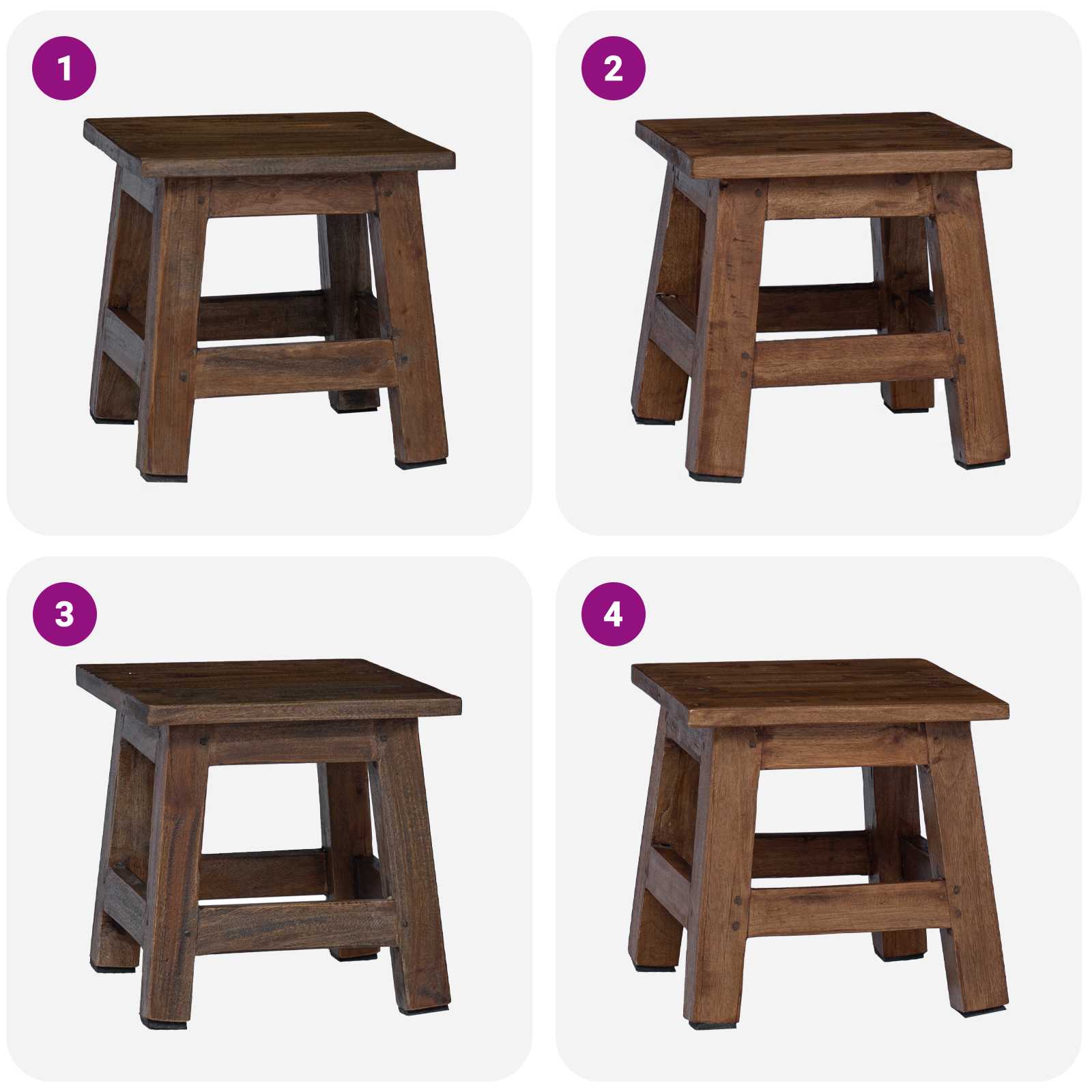 Zsámoly természetes 26 x 26 x 26 cm mahagóni fa