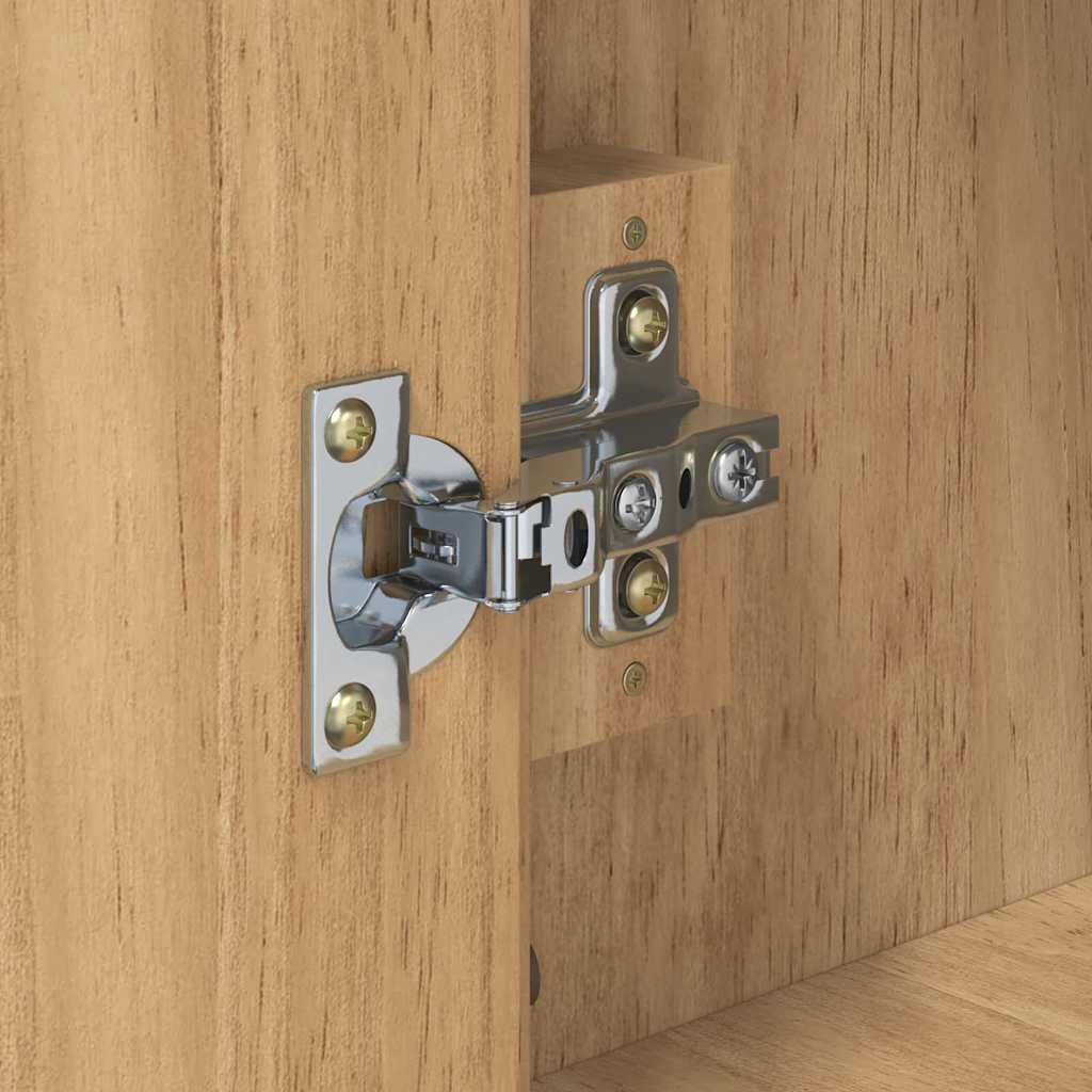 Fürdőszoba bútor szett ajtóval 2 pcs faggyú barna tömör fenyőfa