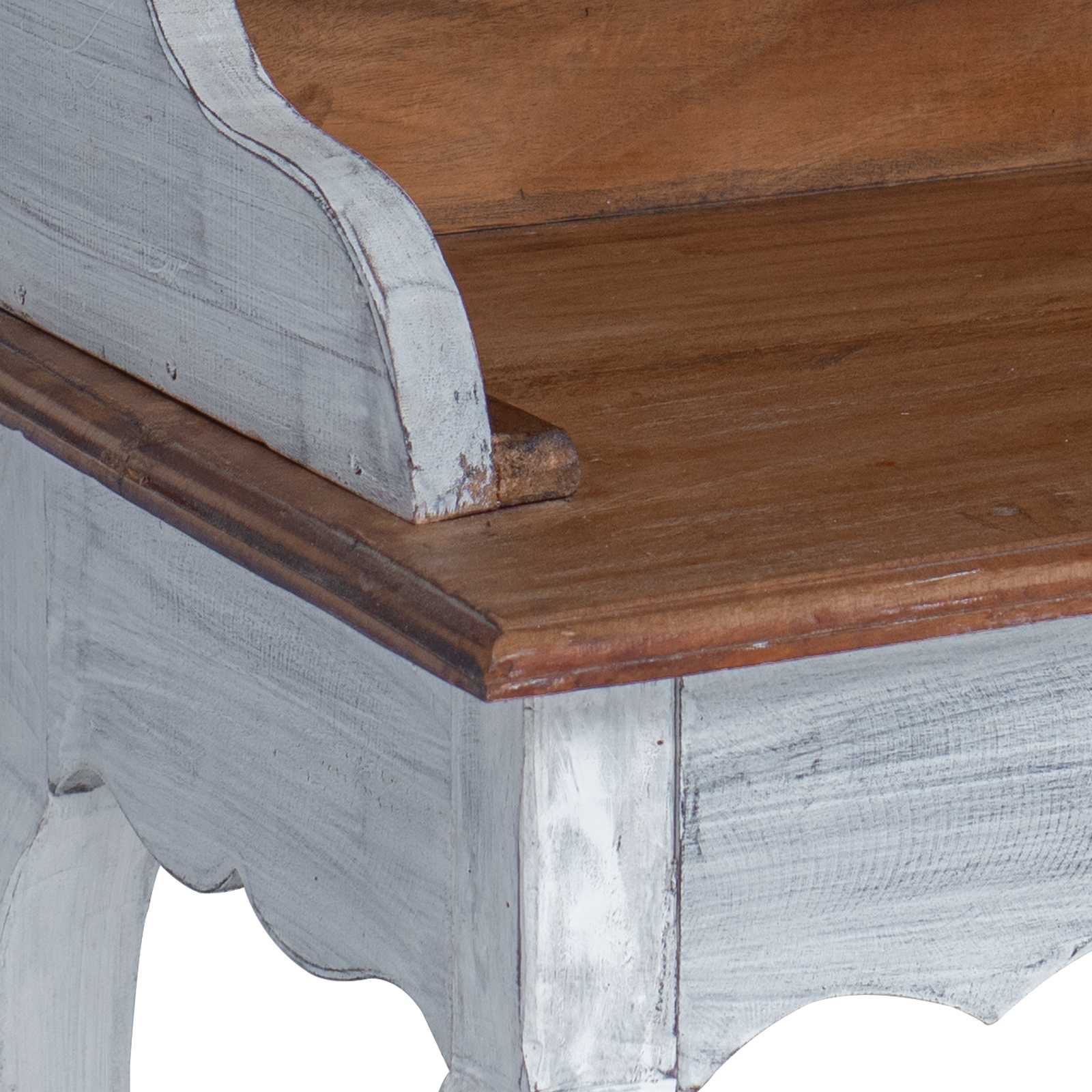 Asztal fiókkal fehér 80 x 40 x 92 cm tömör mahagóni fa