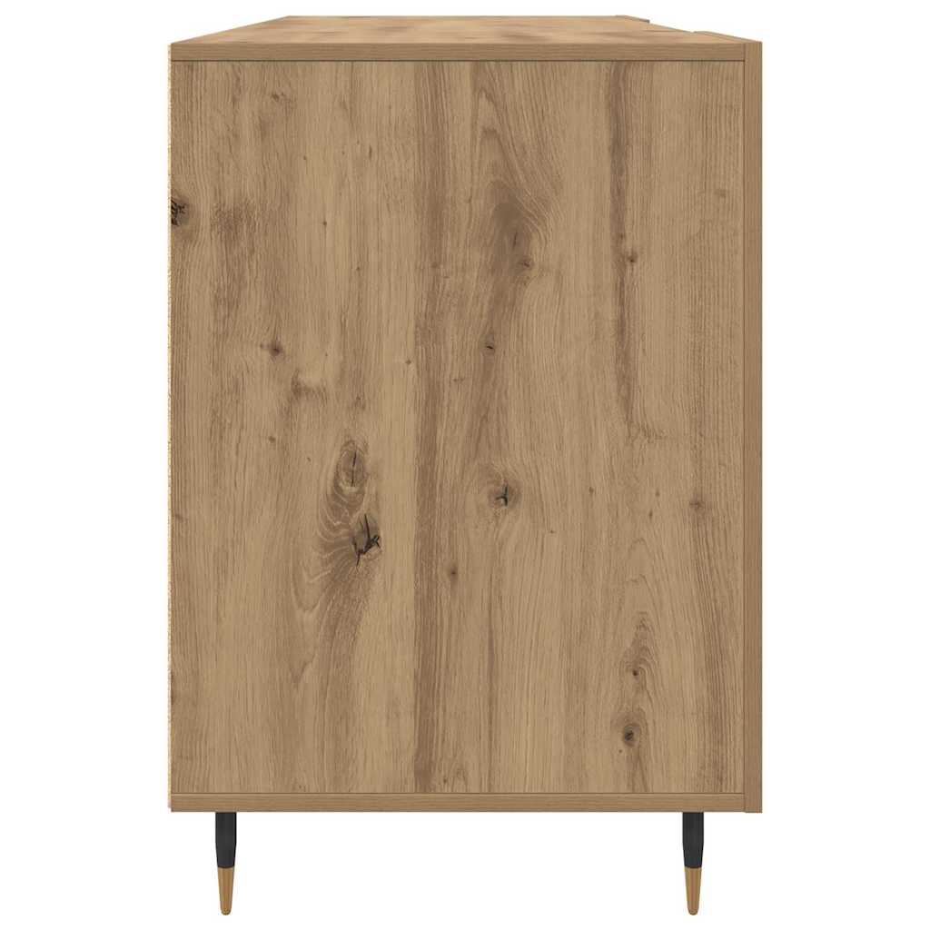 Asztal polcokkal kézműves tölgy 140 x 50 x 75 cm faanyag