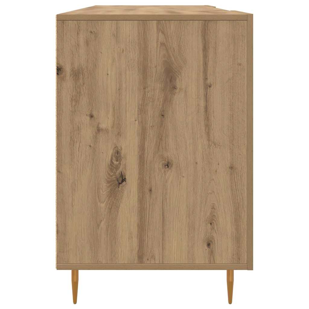 Asztal polcokkal kézműves tölgy 140 x 50 x 75 cm faanyag