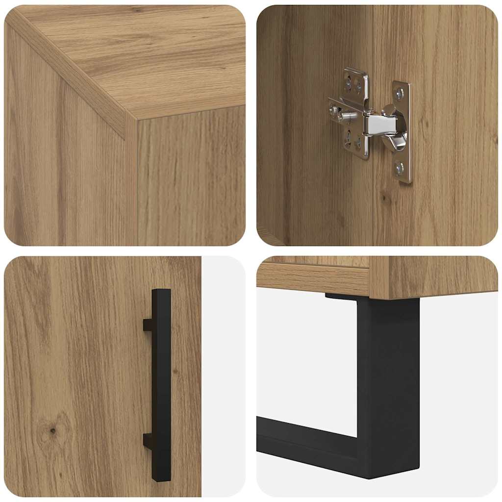 Asztal polcokkal kézműves tölgy 140 x 50 x 75 cm faanyag Asztal polcokkal kézműves tölgy 140 x 50 x 75 cm faanyag