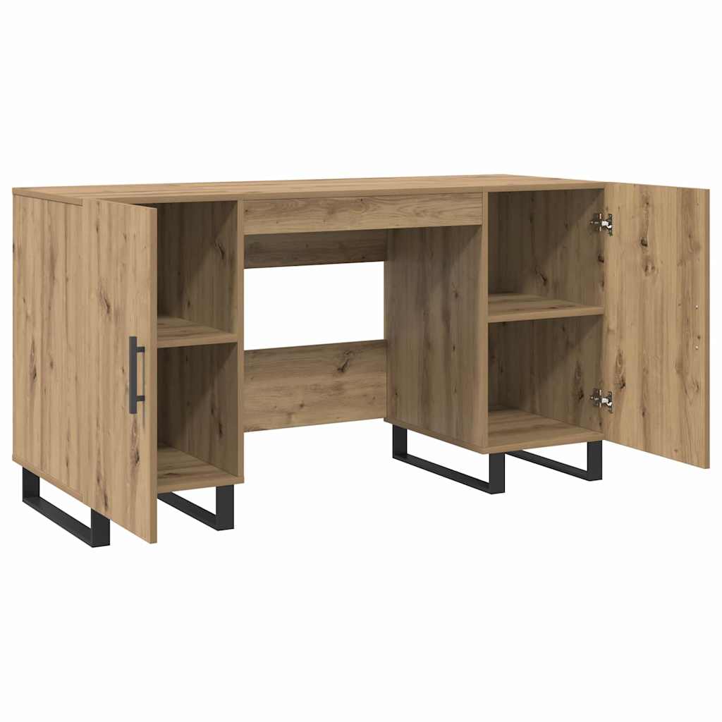 Asztal polcokkal kézműves tölgy 140 x 50 x 75 cm faanyag Asztal polcokkal kézműves tölgy 140 x 50 x 75 cm faanyag