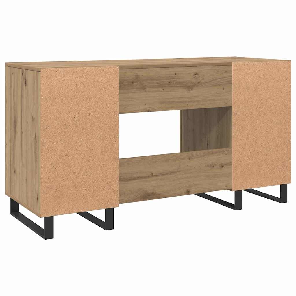 Asztal polcokkal kézműves tölgy 140 x 50 x 75 cm faanyag Asztal polcokkal kézműves tölgy 140 x 50 x 75 cm faanyag
