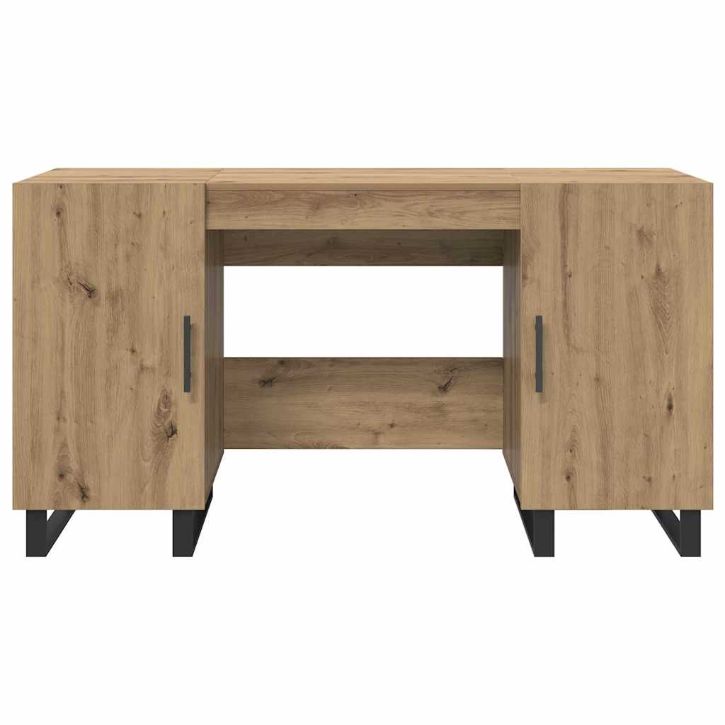 Asztal polcokkal kézműves tölgy 140 x 50 x 75 cm faanyag Asztal polcokkal kézműves tölgy 140 x 50 x 75 cm faanyag