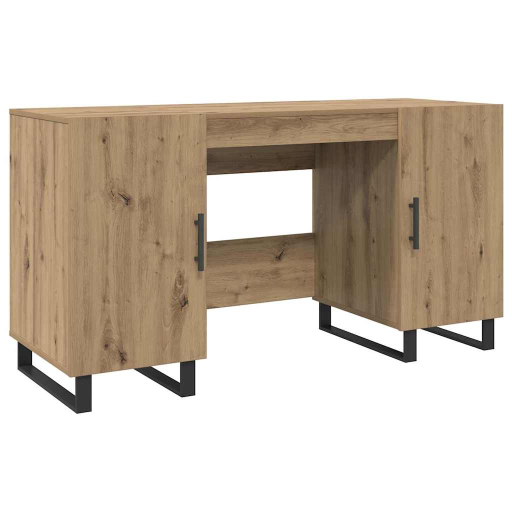 Asztal polcokkal kézműves tölgy 140 x 50 x 75 cm faanyag Asztal polcokkal kézműves tölgy 140 x 50 x 75 cm faanyag