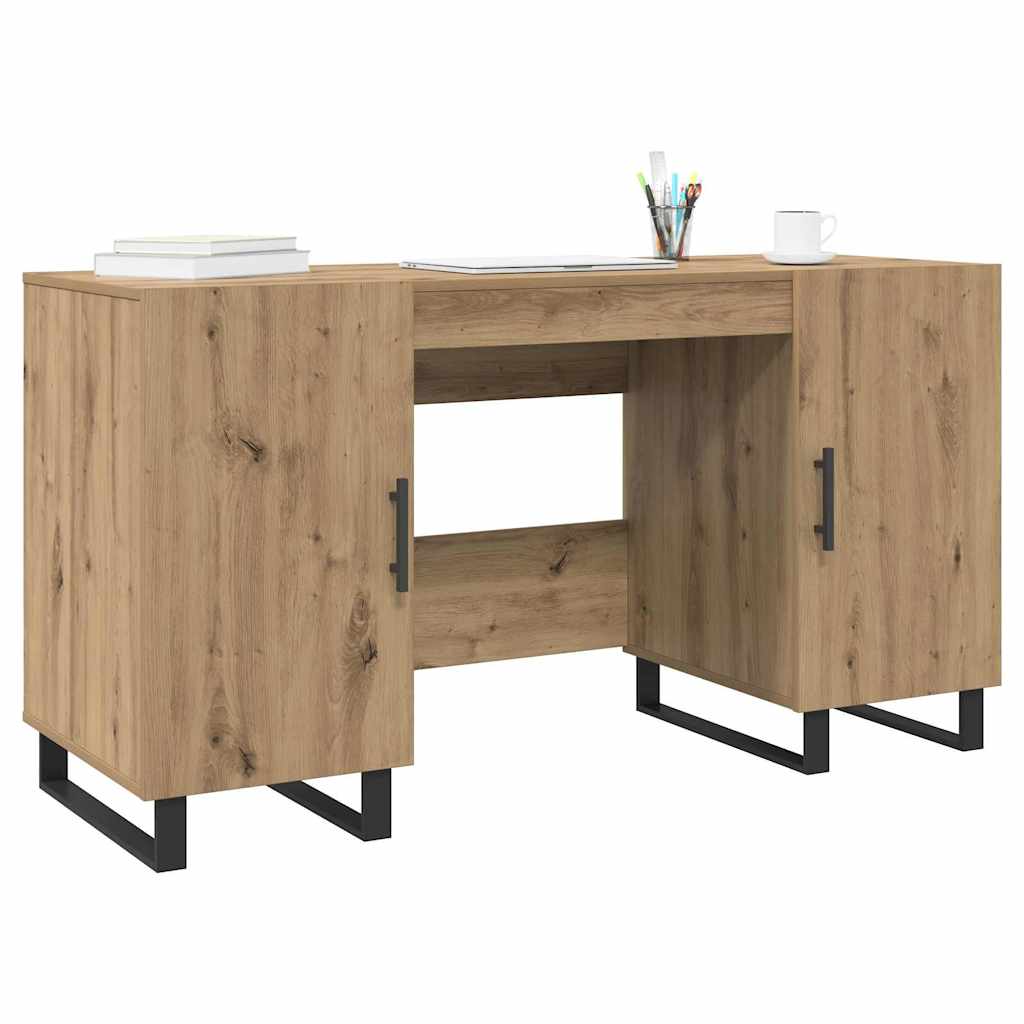 Asztal polcokkal kézműves tölgy 140 x 50 x 75 cm faanyag Asztal polcokkal kézműves tölgy 140 x 50 x 75 cm faanyag