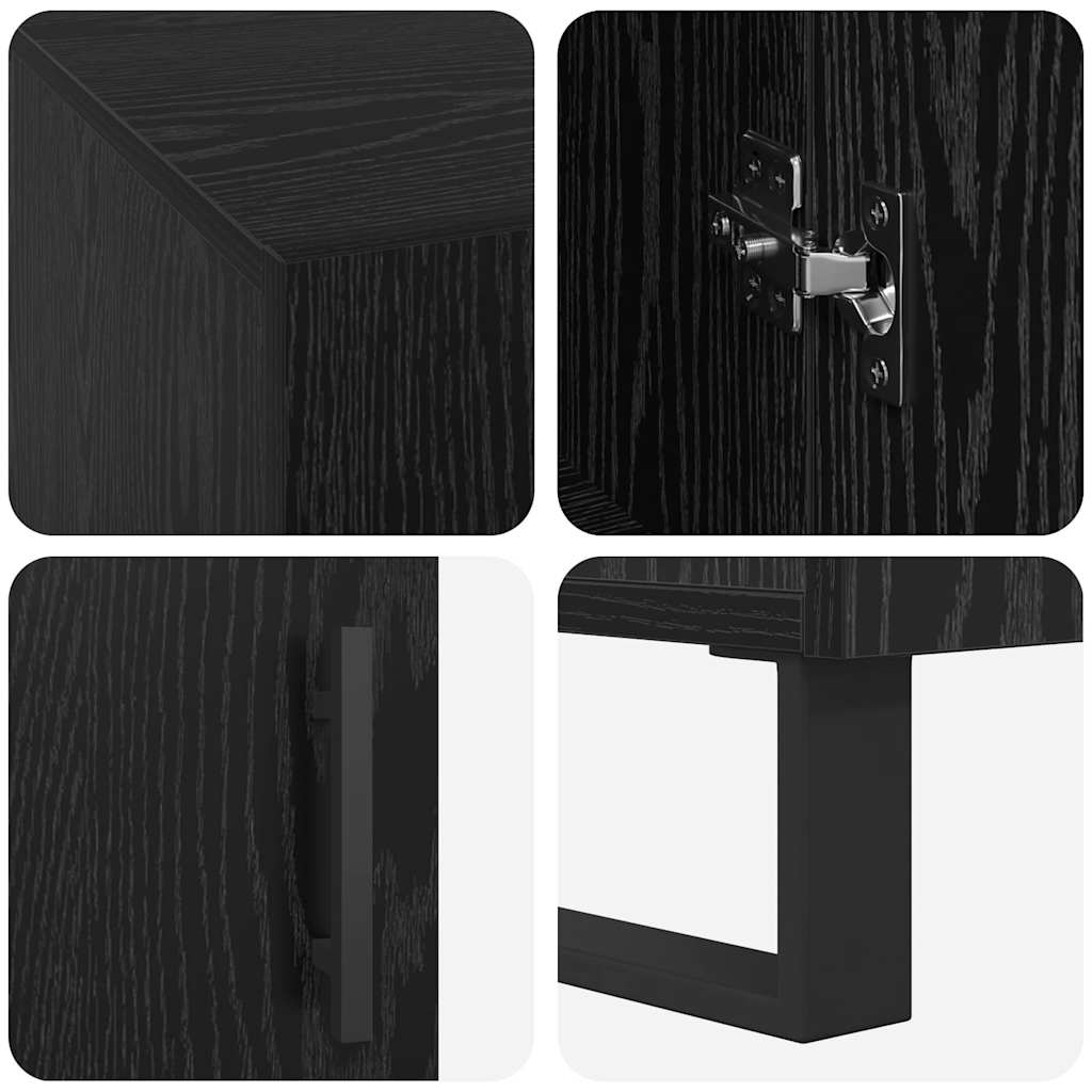Asztal polcokkal tárolóval musta tammi 140 x 50 x 75 cm faanyag Asztal polcokkal tárolóval musta tammi 140 x 50 x 75 cm faanyag