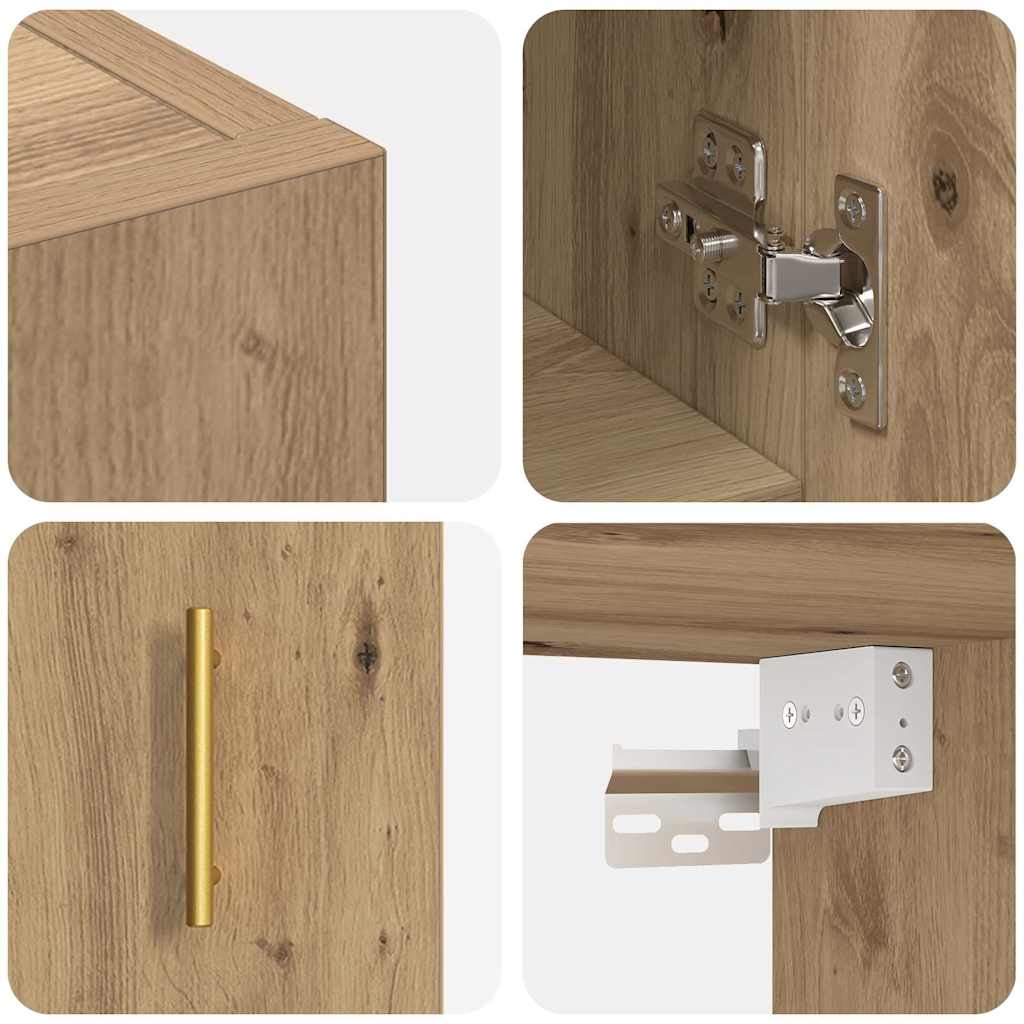 Fali szekrény kézműves tölgy 60 x 31 x 70 cm faanyag