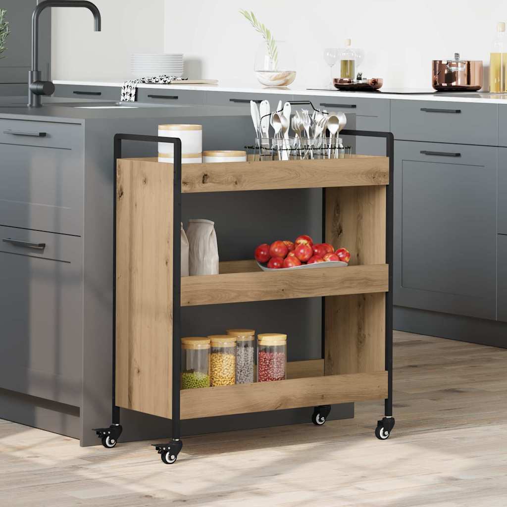 Konyhai kocsi kézműves tölgy 70 x 30 x 82 cm faanyag Konyhai kocsi kézműves tölgy 70 x 30 x 82 cm faanyag