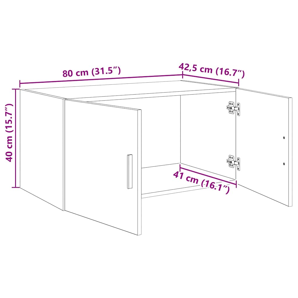 Fali szekrény musta tammi 80 x 42.5 x 40 cm faanyag