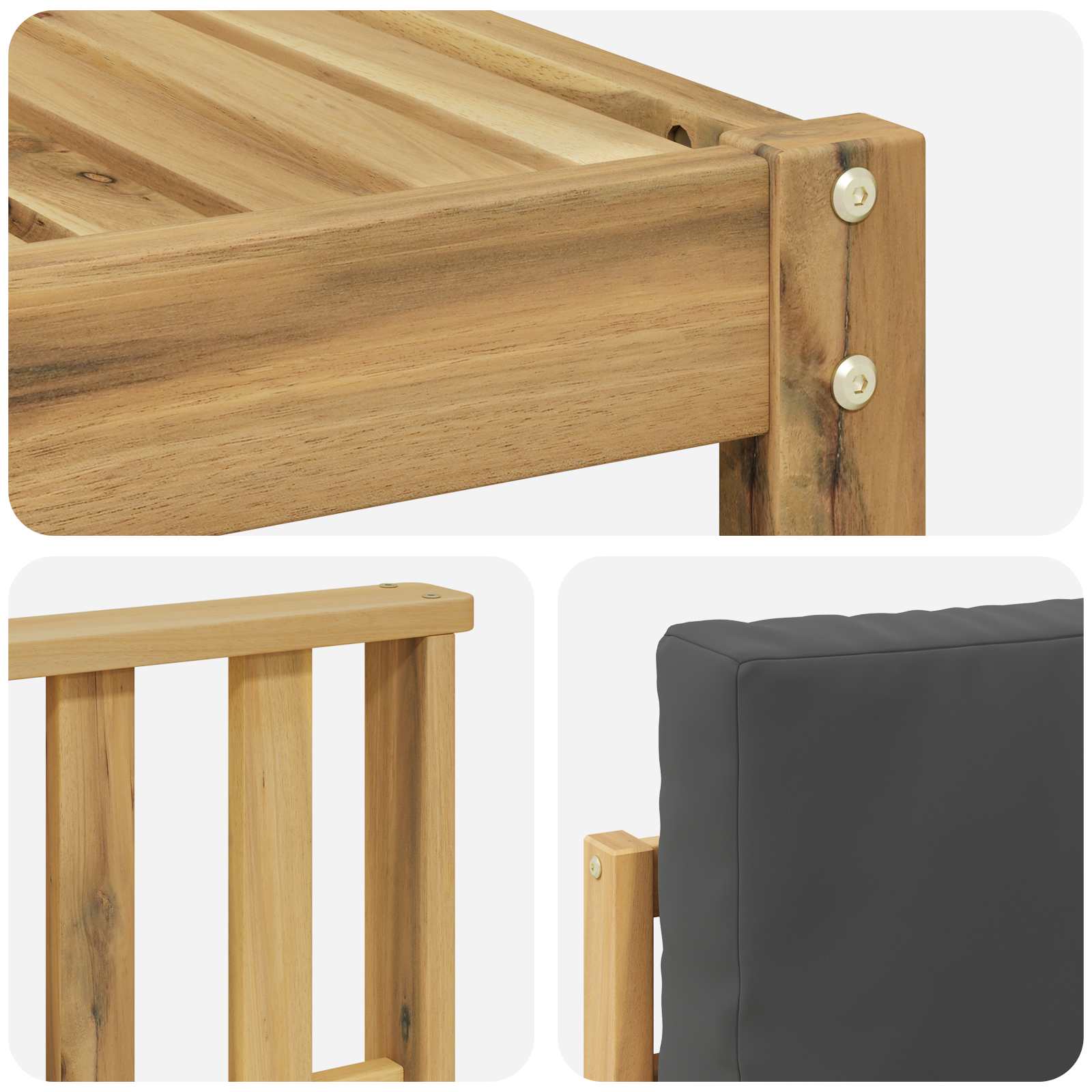 Kültéri kanapé szett 6 pcs fehér és antracitszürke poliészter