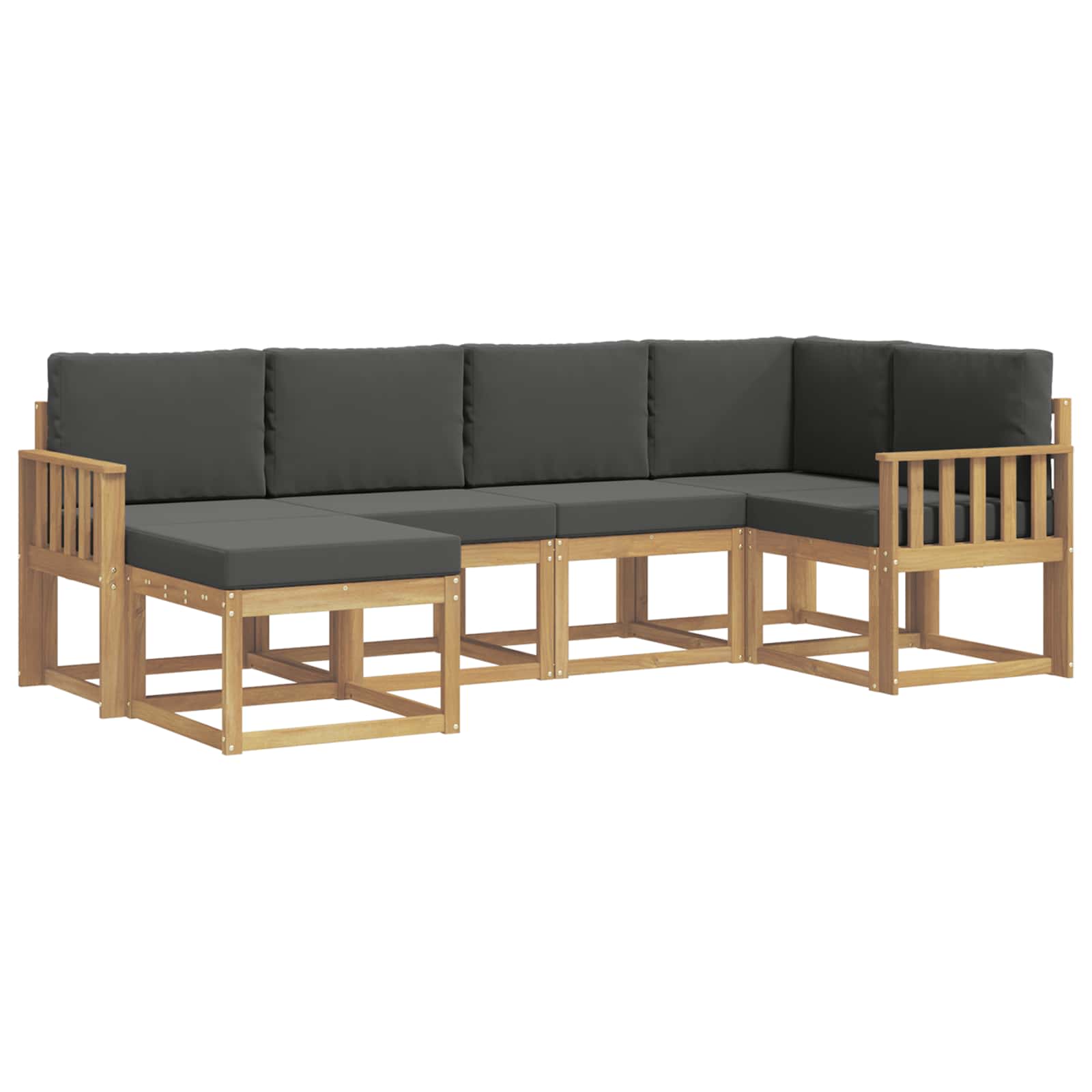 Kültéri kanapé szett 6 pcs fehér és antracitszürke poliészter