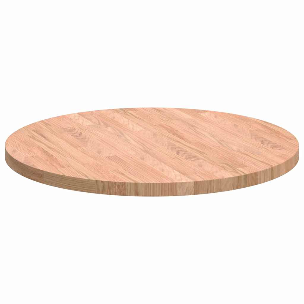 Asztallap egyéb világosbarna ø 60 x 2.5 cm masszív tölgyfa