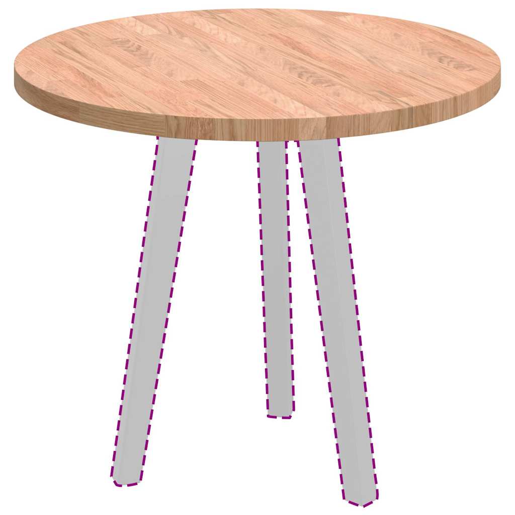 Asztallap egyéb világosbarna ø 60 x 2.5 cm masszív tölgyfa