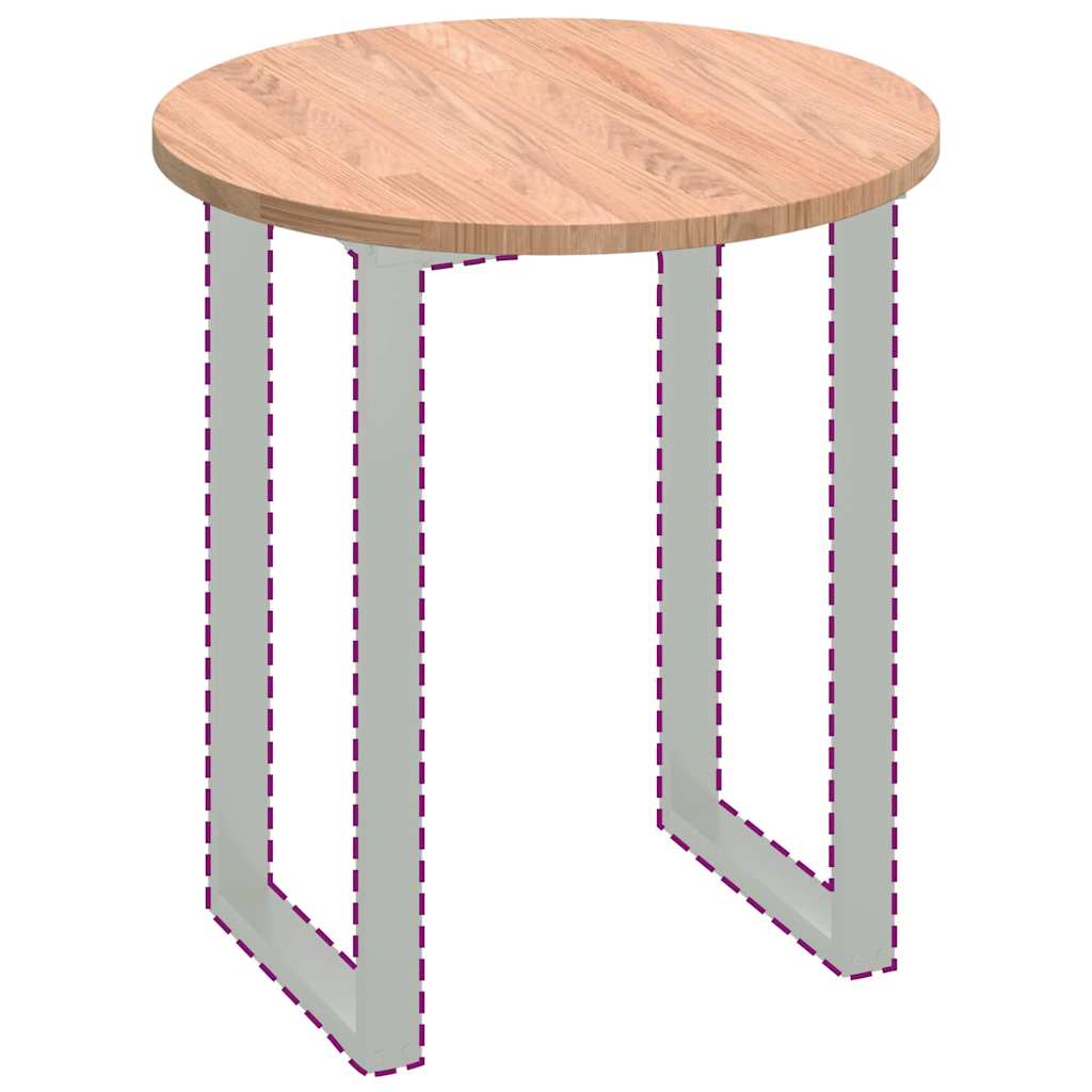 Asztallap egyéb világosbarna ø 70 x 2.5 cm masszív tölgyfa