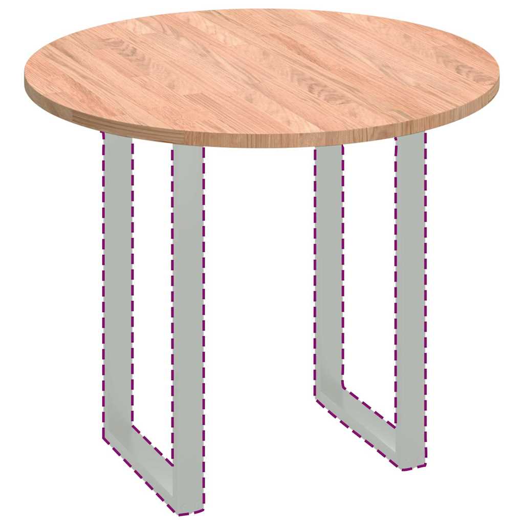 Asztallap egyéb világosbarna ø 90 x 2.5 cm masszív tölgyfa