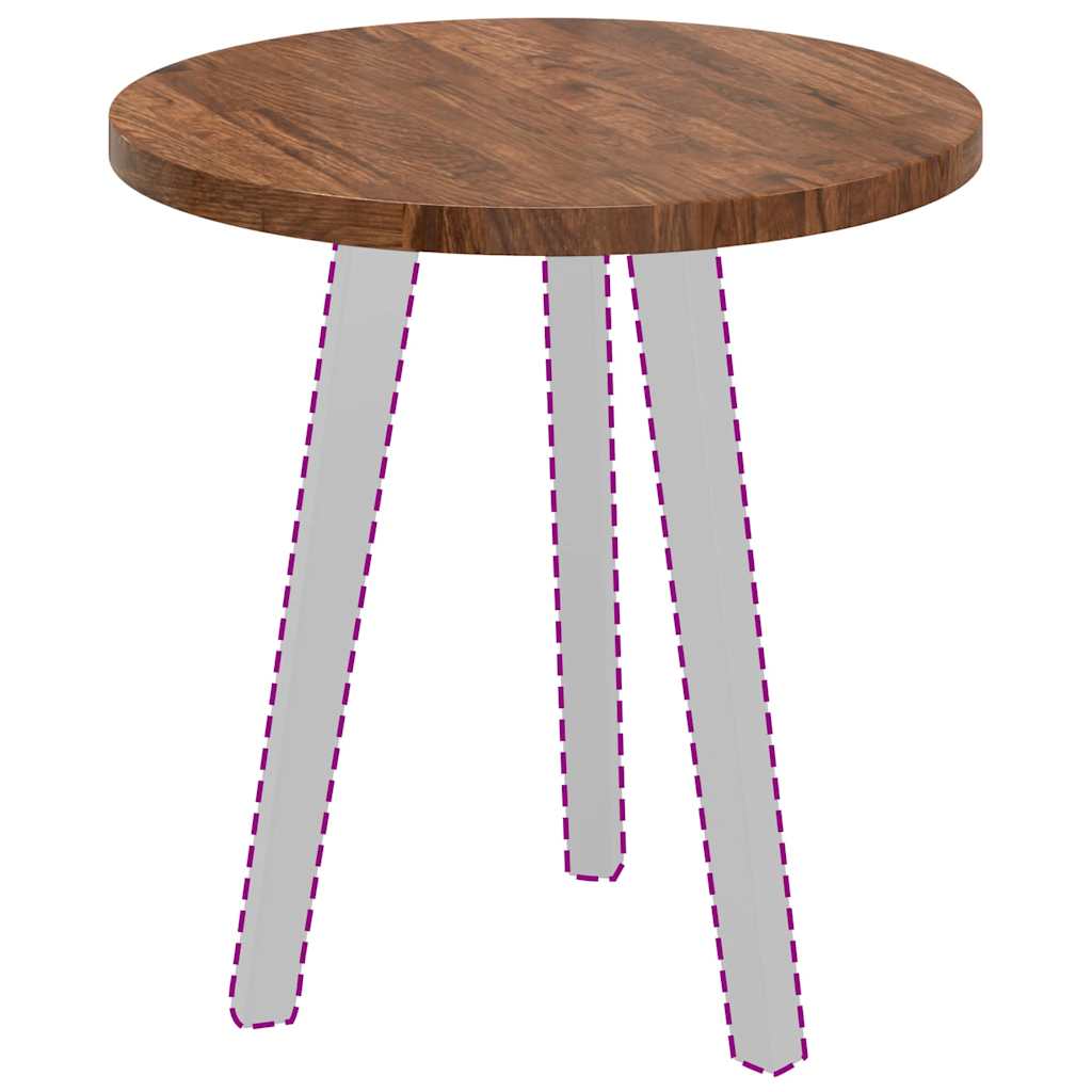 Asztallap egyéb sötétbarna ø 50 x 2.5 cm masszív tölgyfa