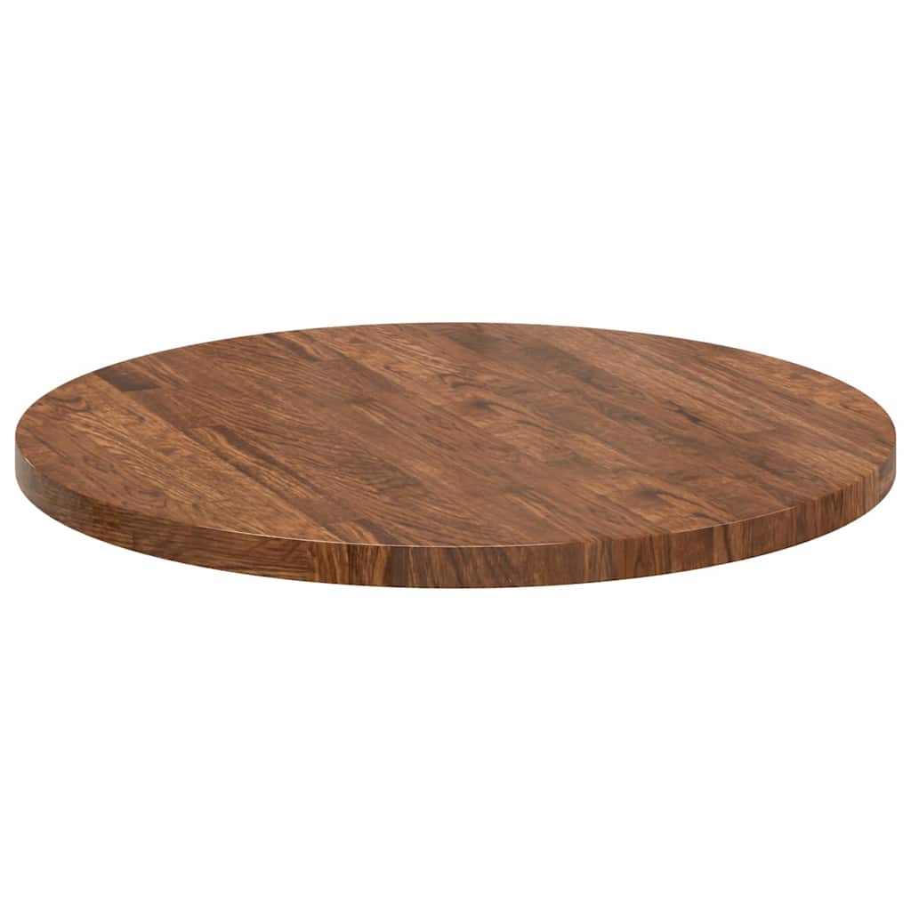 Asztallap egyéb sötétbarna ø 60 x 2.5 cm masszív tölgyfa