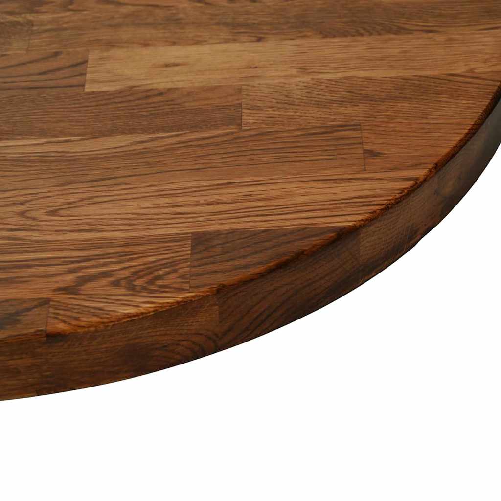 Asztallap egyéb sötétbarna ø 70 x 2.5 cm masszív tölgyfa