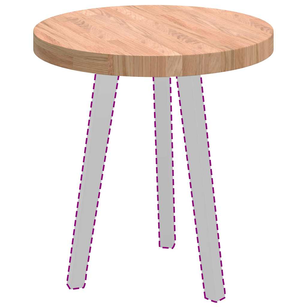 Asztallap egyéb világosbarna ø 50 x 4 cm masszív tölgyfa