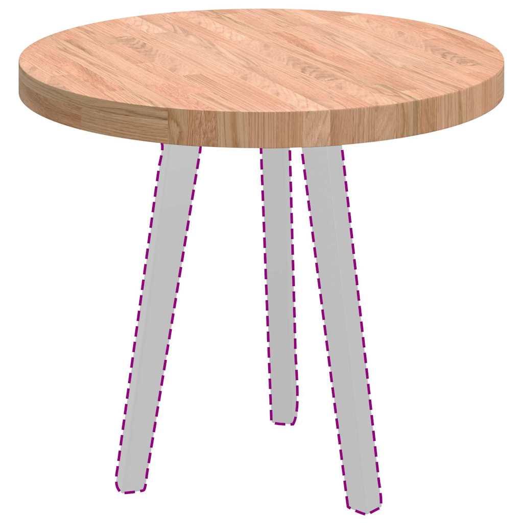 Asztallap egyéb világosbarna ø 60 x 4 cm masszív tölgyfa