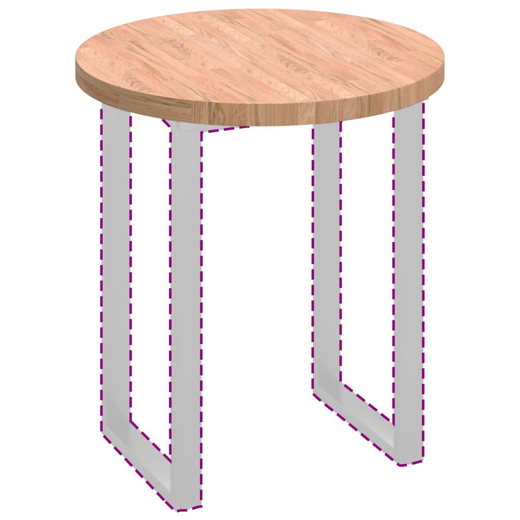 Asztallap egyéb világosbarna ø 70 x 4 cm masszív tölgyfa