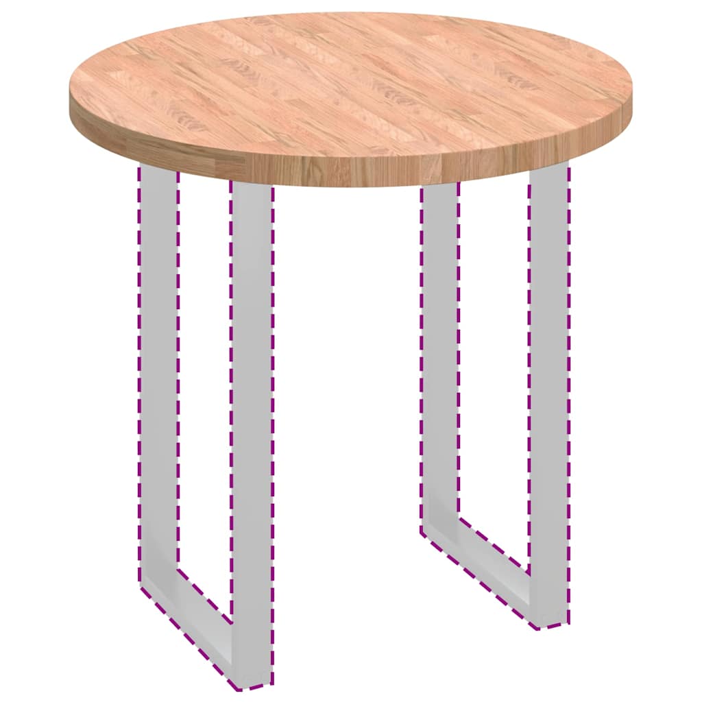 Asztallap egyéb világosbarna ø 80 x 4 cm masszív tölgyfa