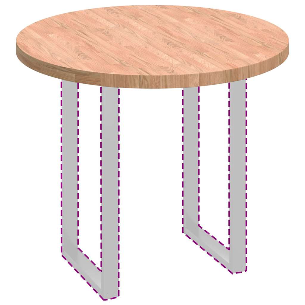 Asztallap egyéb világosbarna ø 90 x 4 cm masszív tölgyfa