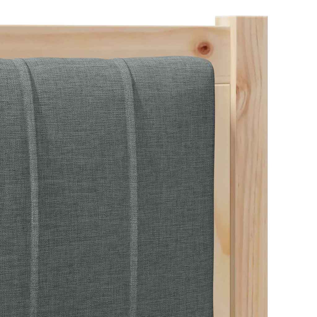 Kárpitozott fejtámla barna 100 cm tömör fenyőfa és szövet