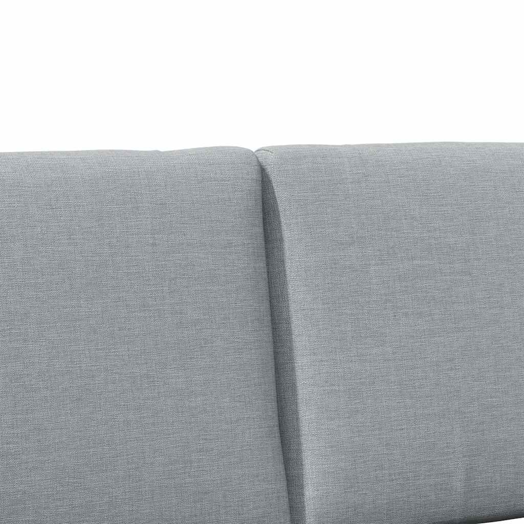 Kárpitozott fejtámla világosszürke 150 cm tömör fenyőfa