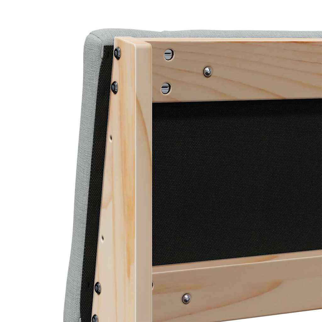 Kárpitozott fejtámla világosszürke 150 cm tömör fenyőfa
