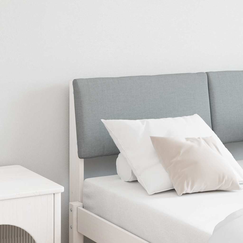 Kárpitozott fejtámla világosszürke 120 cm tömör fenyőfa Kárpitozott fejtámla világosszürke 120 cm tömör fenyőfa