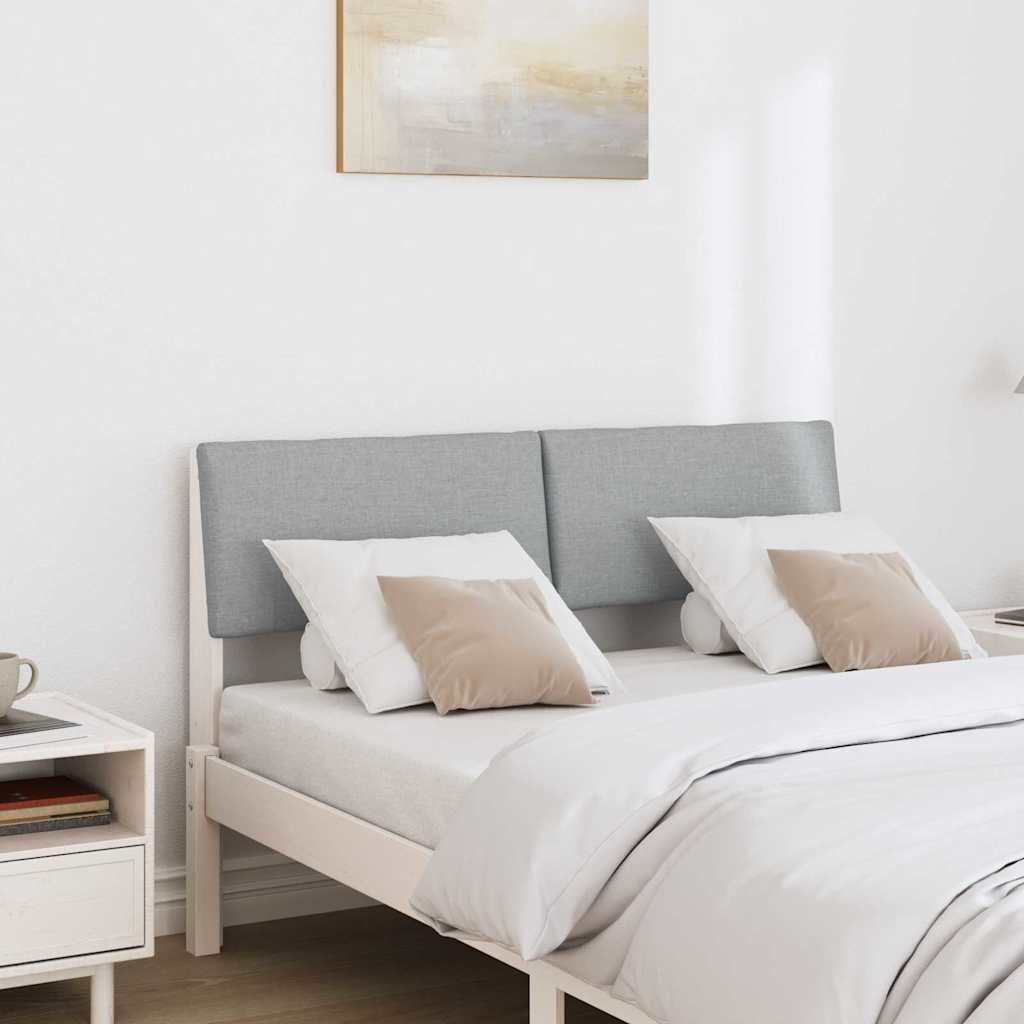 Kárpitozott fejtámla világosszürke 120 cm tömör fenyőfa Kárpitozott fejtámla világosszürke 120 cm tömör fenyőfa