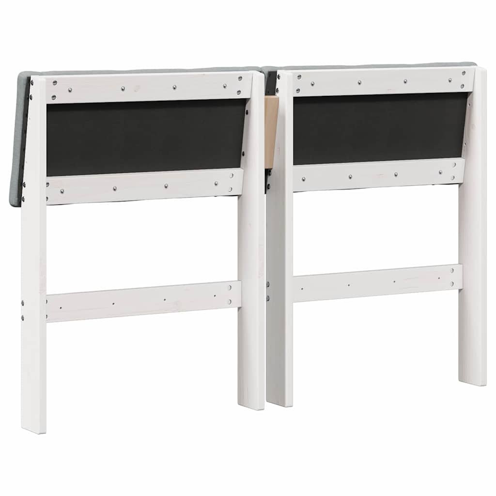 Kárpitozott fejtámla világosszürke 120 cm tömör fenyőfa Kárpitozott fejtámla világosszürke 120 cm tömör fenyőfa